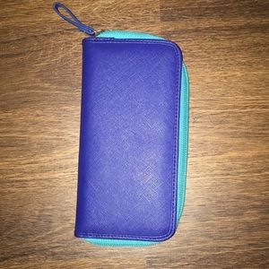 blue purse/wallet